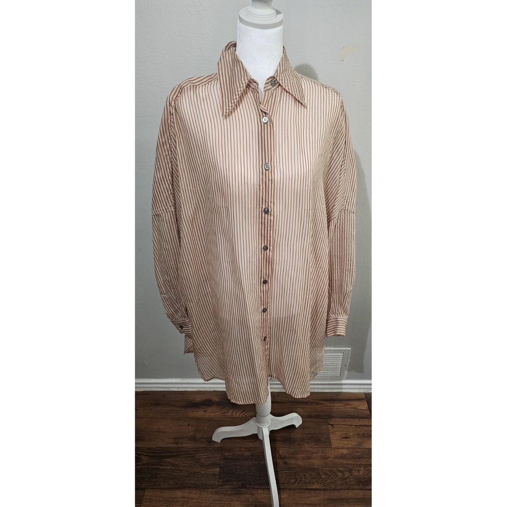 Vtg gordon henderson Womens Shirt Silk Blend One Size Striped With Some Flaws